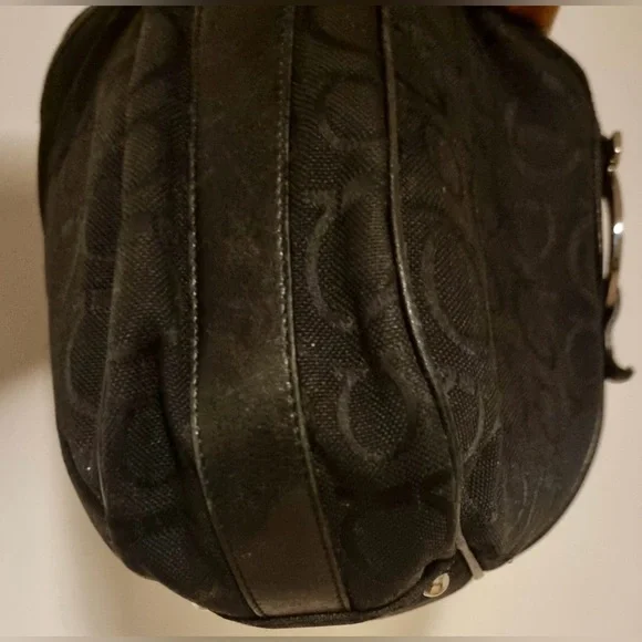 Ferragamo Black Leather Fabric shoulder Bag. Professionally restored. Dust bag - Picture 6 of 10